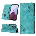 Custodia per telefono in pelle goffrata effetto pelle per OnePlus Nord N20 5G / OPPO Reno7 Z 5G / F21 Pro 5G indiano / Reno7 Lite 5G / Reno8 Lite 5G (verde)