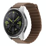 Per Amazfit GTS 4 / GTS 4 Mini / GTS 3 Cinturino per orologio in pelle con anello magnetico universale da 20 mm (marrone scuro)