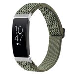 Per Fitbit Inspire 2 cinturino in nylon intrecciato con fibbia Wave (verde militare)