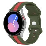 Per Coros Apex 46mm/Apex Pro / Ticwatch Pro 3 22mm Cinturino in silicone bicolore con fibbia a farfalla (rosso + verde militare)