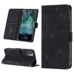 Custodia in pelle goffrata per Nokia G21 / G11 (nera)