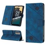 Custodia per cellulare in pelle goffrata per Nokia G400 (blu)