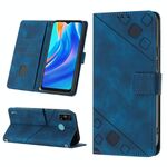 Custodia per telefono in pelle goffrata per Tecno Spark Go 2021 (blu)