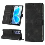 Per Tecno Camon 18/18 P Custodia per telefono in pelle goffrata effetto pelle (nera)