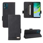 Custodia per cellulare in pelle con chiusura magnetica per Motorola Moto E13 4G (nero)