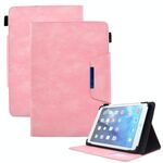 Per custodia per tablet in pelle con chiusura magnetica a croce in pelle scamosciata da 8 pollici (rosa)