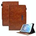 Custodia per tablet in pelle con chiusura magnetica a croce in pelle scamosciata da 8 pollici (marrone)