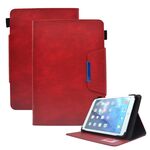 Custodia per tablet in pelle con chiusura magnetica a croce in pelle scamosciata da 8 pollici (rosso)