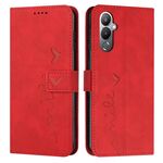 Per Tecno Pova 4 Skin Feel Custodia per telefono in pelle goffrata con cuore (rosso)