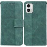 Custodia per cellulare in pelle goffrata geometrica per Motorola Moto G73 (verde)