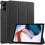 Custodia per tablet in pelle con supporto a 3 pieghe in puro colore per Xiaomi Redmi Pad SE Custer (nero)