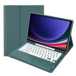 A810B per Samsung Galaxy Tab S9+ Custodia per tablet in pelle con tastiera Bluetooth rimovibile (verde scuro)