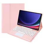 A810B-A Per Samsung Galaxy Tab S9+ Touch Pad Custodia per tablet in pelle con tastiera Bluetooth staccabile (rosa)