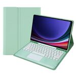 A810B-A Per Samsung Galaxy Tab S9+ Touch Pad Custodia staccabile per tablet in pelle con tastiera Bluetooth (verde menta)