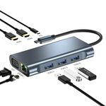 2311 Adattatore HUB per docking station multifunzionale da USB-C / Tipo-C a USB 8 in 1