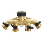Irrigazione del giardino Irrigazione agricola Rubinetto dell'autolavaggio familiare Divisore dell'acqua con valvola a sfera a 4 vie in rame (filettatura americana)