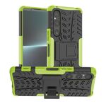 Per Sony Xperia 1 V Tire Texture TPU + Custodia per PC con supporto (verde)