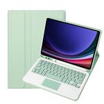 Per Samsung Galaxy Tab S9 A710B-A Custodia per tablet in pelle con tastiera Bluetooth touch color caramella TPU con portapenne (verde chiaro)