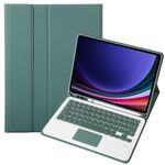 Per Samsung Galaxy Tab S9 A710B-A Custodia per tablet in pelle con tastiera Bluetooth touch color caramella TPU con portapenne (verde scuro)