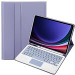 Per Samsung Galaxy Tab S9 A710B-A Custodia per tablet in pelle con tastiera Bluetooth touch color caramella TPU con portapenne (viola)