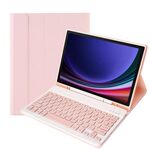 Per Samsung Galaxy Tab S9 A710B Custodia per tablet in pelle con tastiera Bluetooth TPU color caramella con portapenne (rosa)