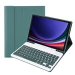 Per Samsung Galaxy Tab S9 A710B Custodia per tablet in pelle con tastiera Bluetooth TPU color caramella con portapenne (verde scuro)