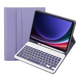 Per Samsung Galaxy Tab S9 A710B Custodia per tablet in pelle con tastiera Bluetooth TPU color caramella con portapenne (viola)