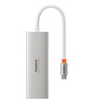 Adattatore HUB Baseus Portal Joy Series 4 in 1 USB3.0x3+RJ45x1, interfaccia: USB-C / Type-C (argento)