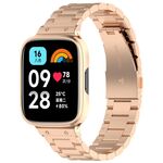 Per Redmi Watch 3 Lite / Watch 3 Active 2 in 1 Cinturino in metallo a tre sfere con cornice per orologio (oro rosa)