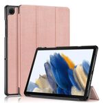 Per Samsung Galaxy Tab A9 2023 Custodia per tablet in pelle pieghevole a 3 pieghe (oro rosa)