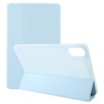 Per Honor Pad X9 / X8 Pro Custodia per tablet pieghevole in pelle tinta unita a 3 pieghe (blu ghiaccio)