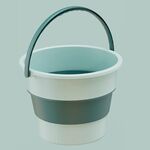 Grande secchio di plastica portatile ispessito pieghevole da 17 litri, barile da pesca all'aperto, barile per lavaggio auto da viaggio (verde chiaro)