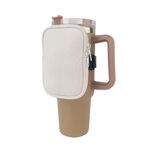 Tasche portaoggetti laterali per bicchieri d'acqua con cerniera adatta per tasca singola per bicchiere da 40 once (bianco)