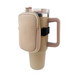 Tasche portaoggetti laterali per bicchieri d'acqua con cerniera adatta per tasca singola per bicchiere da 40 once (cachi)