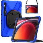 Custodia per tablet PC ibrida in silicone per Samsung Galaxy Tab S9 / S8 / S7 con supporto e tracolla (blu)
