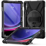 Per Samsung Galaxy Tab S9 / S8 / S7 Impugnatura rotante Custodia per tablet in TPU + PC (nero)