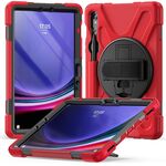 Per Samsung Galaxy Tab S9 / S8 / S7 Impugnatura rotante Custodia per tablet in TPU + PC (rosso)