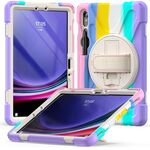 Per Samsung Galaxy Tab S9 / S8 / S7 Impugnatura rotante Custodia per tablet in TPU + PC (rosa colorato)
