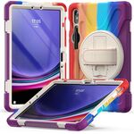 Per Samsung Galaxy Tab S9 / S8 / S7 Impugnatura rotante Custodia per tablet in TPU + PC (rosso colorato)