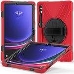 Per Samsung Galaxy Tab S9+ / S8+ Impugnatura rotante Custodia per tablet in TPU + PC (rosso)