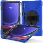 Per Samsung Galaxy Tab S9+ / S8+ Impugnatura rotante Custodia per tablet in TPU + PC (blu)