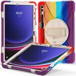 Per Samsung Galaxy Tab S9+ / S8+ Impugnatura rotante Custodia per tablet in TPU + PC (rosso colorato)