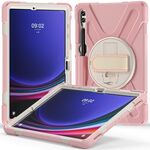 Per Samsung Galaxy Tab S9+ / S8+ Impugnatura rotante Custodia per tablet in TPU + PC (rosa)