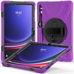 Per Samsung Galaxy Tab S9+ / S8+ Impugnatura rotante Custodia per tablet in TPU + PC (viola)