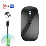 HXSJ M103 1600 DPI UV Dual Mode 2,4 GHz + Bluetooth 5.1 Mouse ricaricabile wireless (nero)
