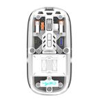 HXSJ T900 Mouse da gioco wireless a tre modalità con magnete trasparente (bianco)