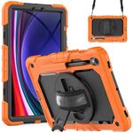 Per Samsung Galaxy Tab S9 / S8 / S7 Custodia in silicone + tablet PC (arancione + nero)