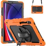 Per Samsung Galaxy Tab S9+ / S8+ Custodia in silicone + tablet PC (arancione + nero)