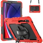 Per Samsung Galaxy Tab S9+ / S8+ Custodia in silicone + tablet PC (rosso + nero)