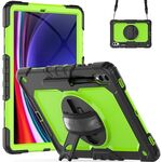 Per Samsung Galaxy Tab S9+ / S8+ Custodia in silicone + tablet PC (nero + giallo verde)